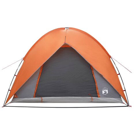 Camping Tent met Regenhoes Waterdicht Koepel Grijs en Oranje 7