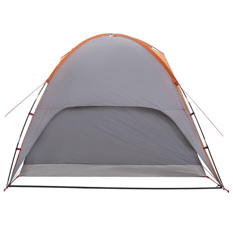 Camping Tent met Regenhoes Waterdicht Koepel Grijs en Oranje 8