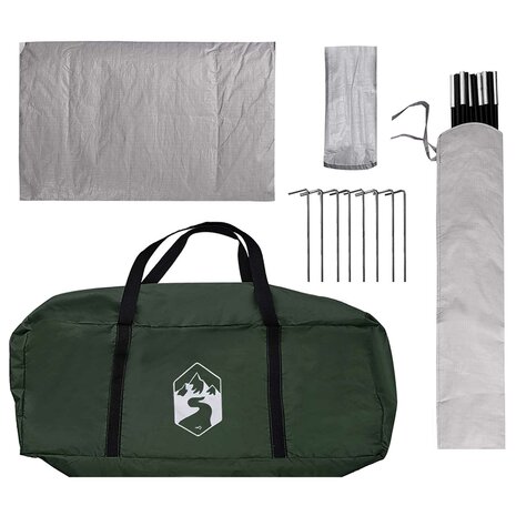 Camping Tent met Regenhoes Waterdicht Koepel Legergroen 11