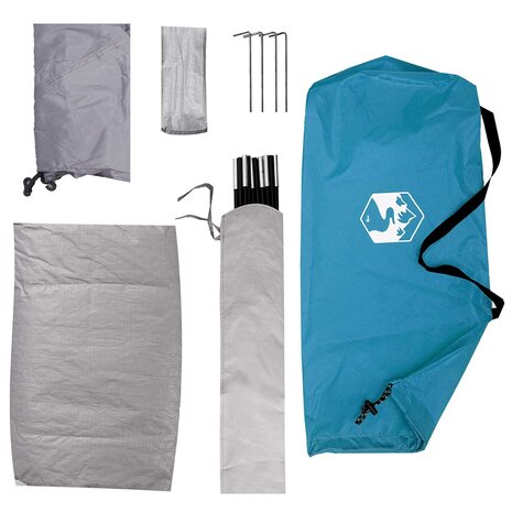 Kamperen tent met dak met luchtopening Blauw 190 x 140 x 105 cm 9