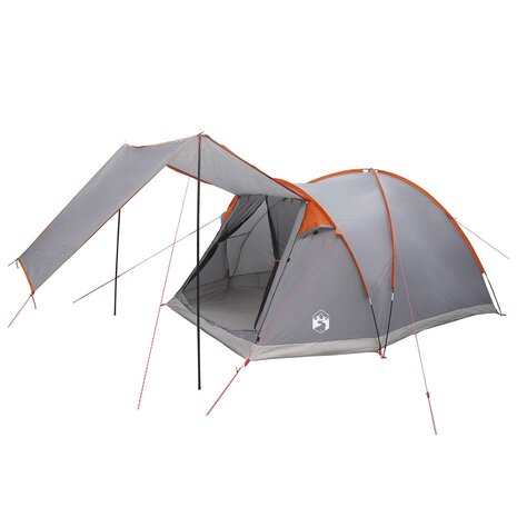 Huisje Tent Grijs en Oranje 4-persoons Polyester en staal 2