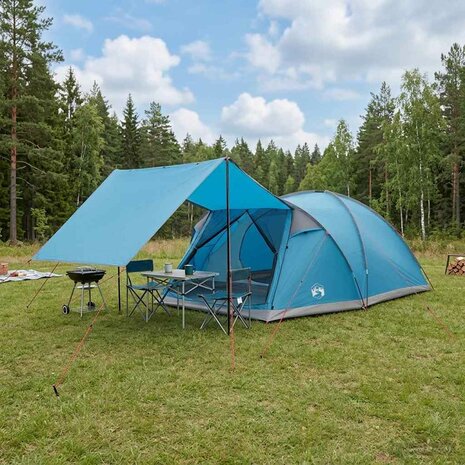 Huisje Tent met dak Blauw 8-persoons Polyester en staal 1