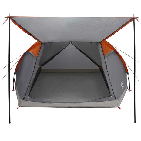 Huisje Tent Grijs en Oranje 8-persoons Polyester en staal 5