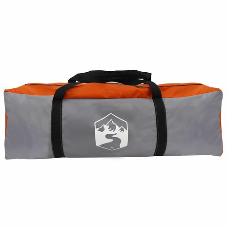 Huisje Tent Grijs en Oranje 8-persoons Polyester en staal 8