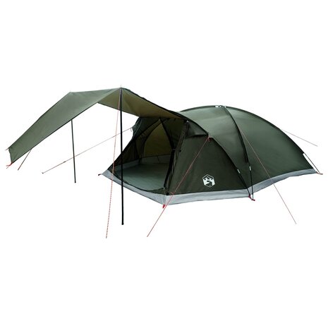 Huisje Tent met dak Leger groen 8-persoons Polyester en staal 2