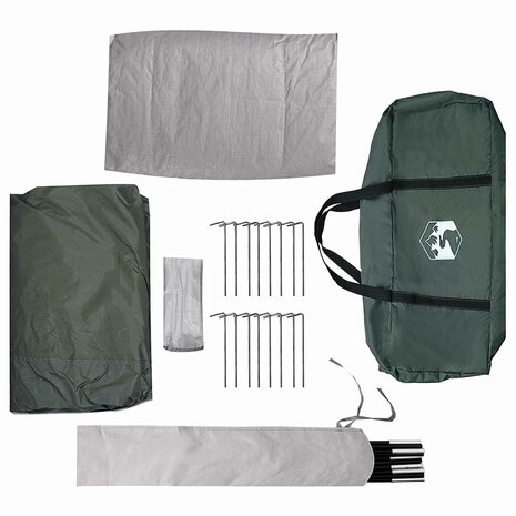 Huisje Tent met dak Leger groen 8-persoons Polyester en staal 9