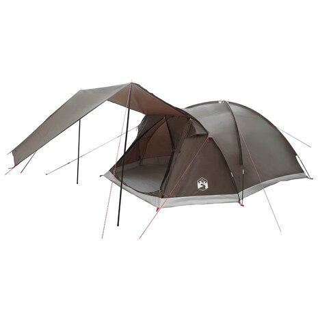 Huisje Tent met dak Bruin grijs 6-persoons Polyester en staal 2