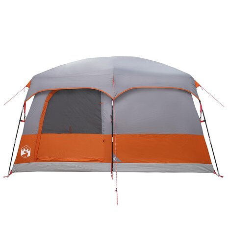 Gezinstent met dak Grijs en Oranje 320 x 210 x 180 cm Polyester 7
