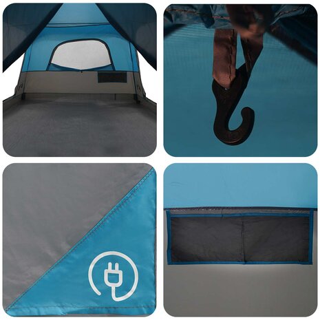Gezinstent met dak Blauw 380 x 260 x 190 cm Polyester 10