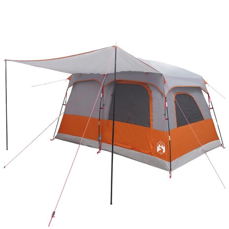 Gezinstent met dak Grijs en Oranje 380 x 260 x 190 cm Polyester 3