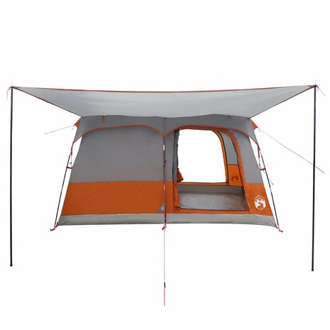 Gezinstent met dak Grijs en Oranje 380 x 260 x 190 cm Polyester 4