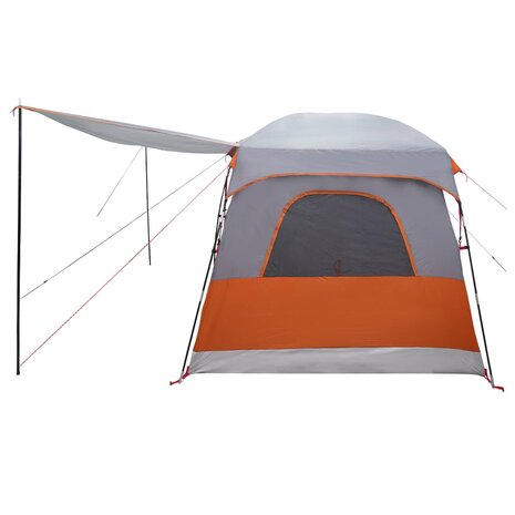 Gezinstent met dak Grijs en Oranje 380 x 260 x 190 cm Polyester 6