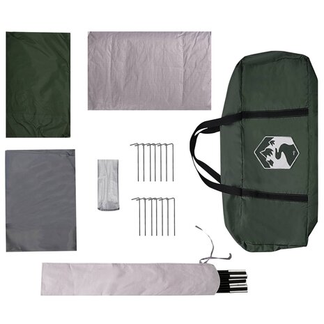 Gezinstent met dak Legergroen 380 x 260 x 190 cm Polyester 9