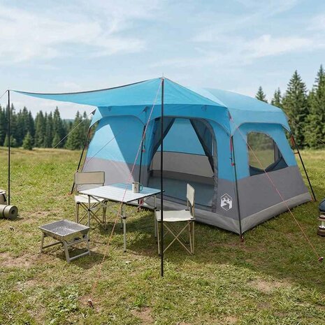 Gezinstent met dak Blauw 420 x 305 x 200 cm Polyester en staal 1