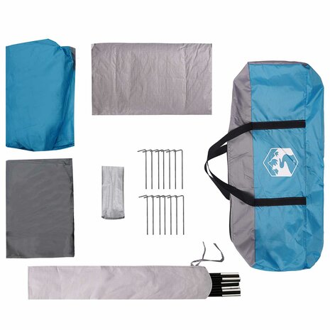 Gezinstent met dak Blauw 420 x 305 x 200 cm Polyester en staal 9