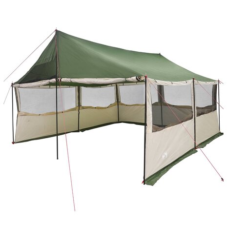 Gezinstent met dak Groen 450 x 400 x 265 cm Polyester en staal 2