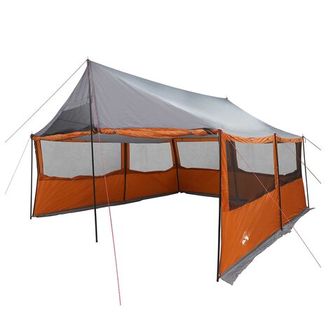 Gezinstent met dak Grijs en Oranje 450 x 400 x 265 cm 2