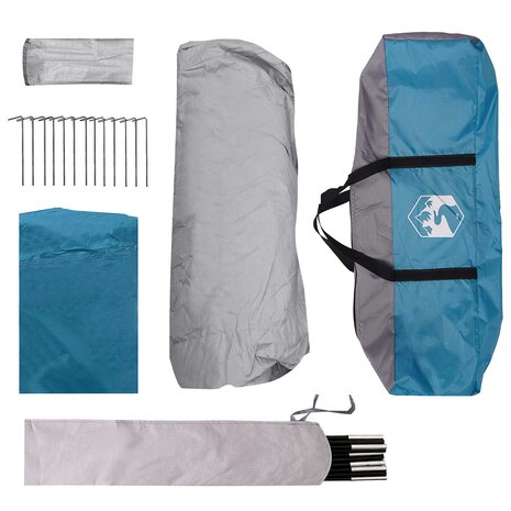 Gezinstent met dak Blauw 305 x 275 x 190 cm Polyester en staal 9