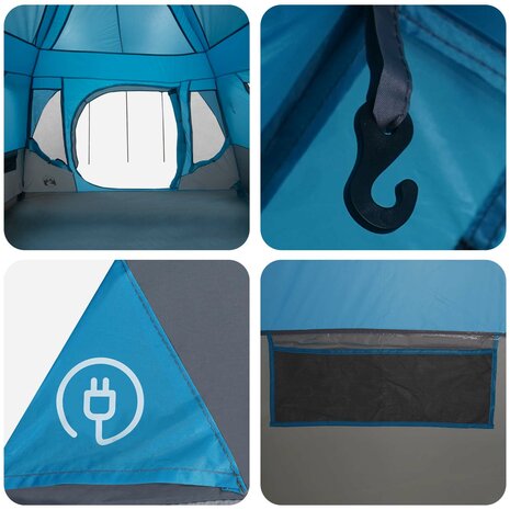 Gezinstent met dak Blauw 305 x 275 x 190 cm Polyester en staal 10