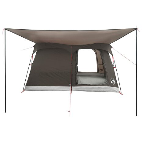 Gezinstent met dak Bruin Grijs 380 x 260 x 190 cm Polyester 4