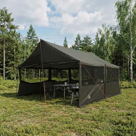 Gezinstent Bruin grijs 450 x 400 x 265 cm Polyester en staal 1