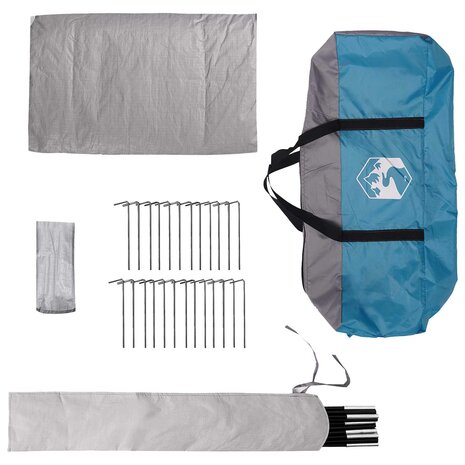 Tipi Tent met dak Blauw 250 x 250 cm Polyester en staal 7