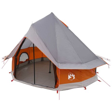 Tipi Tent Grijs en Oranje 250 x 250 cm Polyester en staal 2