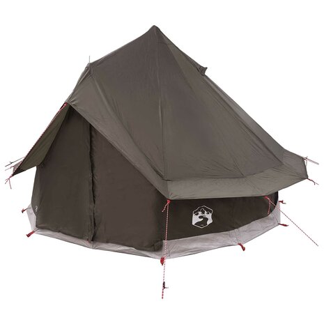 Tipi Tent met dak Bruin Grijs 250 x 250 cm Polyester en staal 3