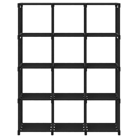Kast met 12 vakken 103x30x141 cm stof zwart 2