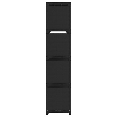 Kast met 12 vakken 103x30x141 cm stof zwart 3