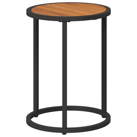 Salontafelset2 pcs Naturel en Zwart 55 x 55 x 45 cm 4
