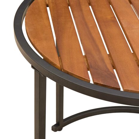 Salontafelset2 pcs Naturel en Zwart 55 x 55 x 45 cm 9