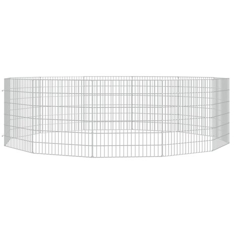 Dierenverblijf 12 panelen 54x60 cm gegalvaniseerd ijzer 3