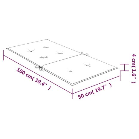 Stoelkussens 2 st lage rug ruitpatroon stof zwart 10