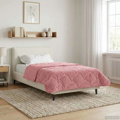 Zomer Dekbed Roze 140 x 220 cm Microfiber en Teddy fleece 1
