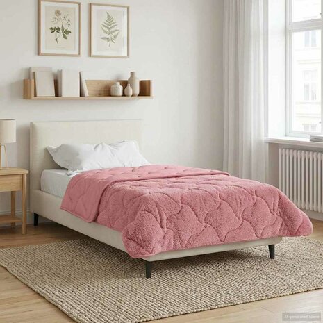 Zomer Dekbed Roze 155 x 220 cm Microfiber en Teddy fleece 4
