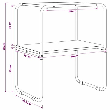 Wandtafel Oud hout 60 x 42,5 x 70 cm Bewerkt hout 8