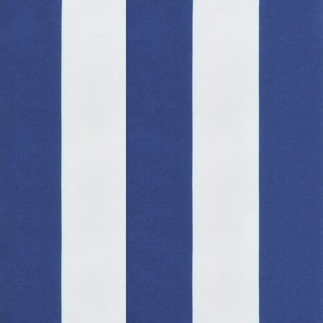 Stoelkussens 2 st lage rug gestreept stof wit en blauw 9