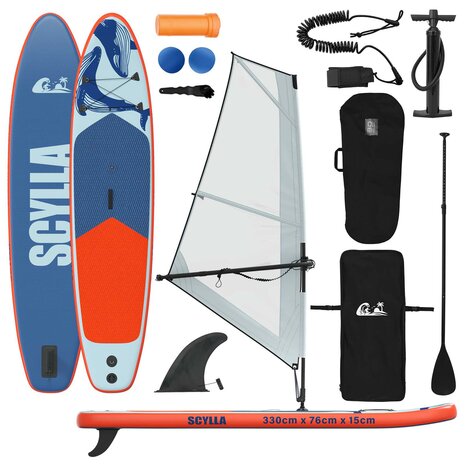 Opblaasbaar SUP Board met Zeil SCYLLA 330 x 76 x 15 cm Blauw 2