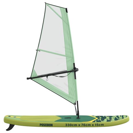 Opblaasbaar SUP Board met Zeil POSEIDON 330 x 76 x 15 cm Groen 6