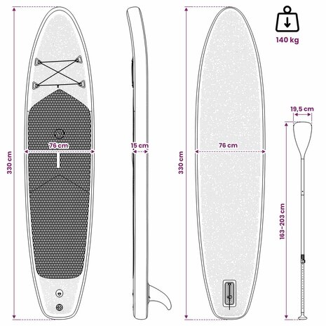 Opblaasbaar SUP Board met Zeil POSEIDON 330 x 76 x 15 cm Groen 11