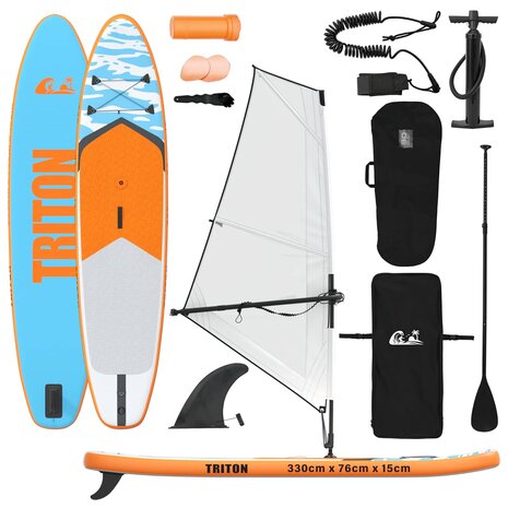 Opblaasbaar SUP Board met Zeil TRITON 330 x 76 x 15 cm Blauw 2