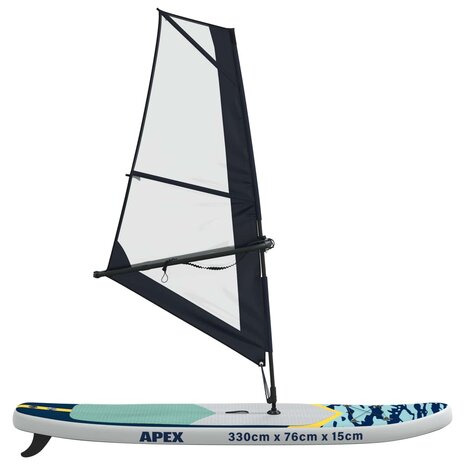 Opblaasbaar SUP Board met Zeil APEX 330 x 76 x 15 cm Blauw voor 6