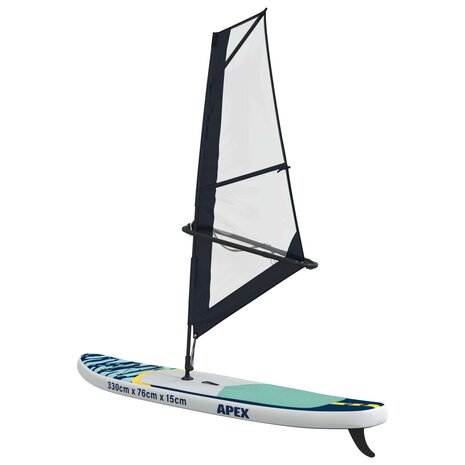 Opblaasbaar SUP Board met Zeil APEX 330 x 76 x 15 cm Blauw voor 7