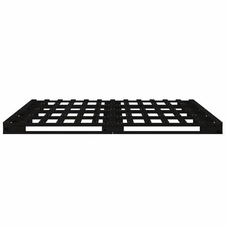 Palletbed massief grenenhout zwart 140x190 cm 6