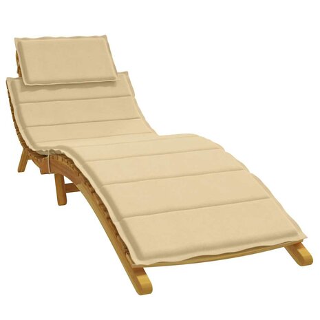 Ligbedkussen 186x58x4 cm stof gem&ecirc;leerd beige 1