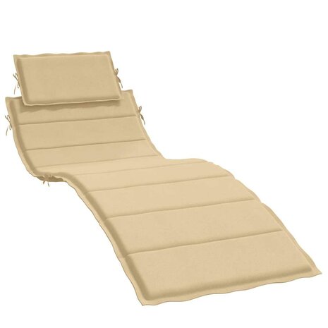 Ligbedkussen 186x58x4 cm stof gem&ecirc;leerd beige 2