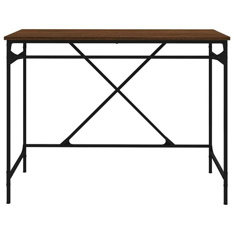 Bureau 100x50x75 cm bewerkt hout en ijzer bruin eikenkleur 5
