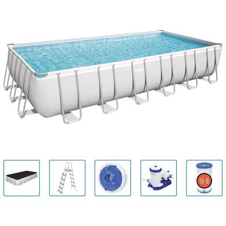 Bestway Zwembadset Power Steel rechthoekig 732x366x132 cm 2