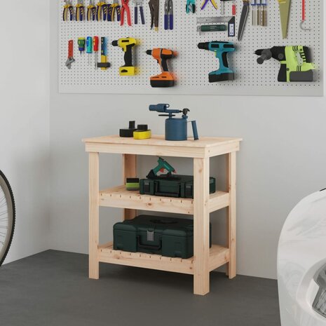 Werkbank 78,5x50x80 cm massief grenenhout 1